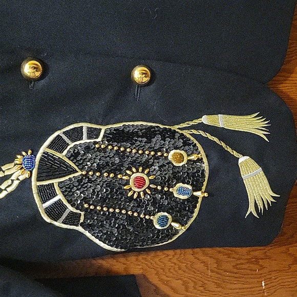 Adam Douglas Adrianna Papell Beaded Bk Jacket/Blazer sz 8 VTG - Picture 2 of 12